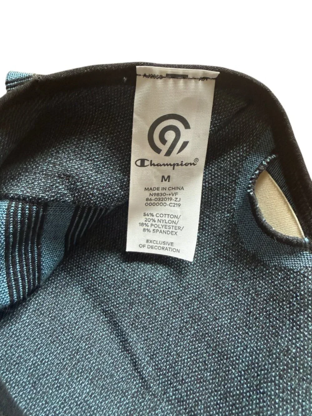 NWT C9 Champion Duo Dry Seamless Sports Bra Blue/Black M - Picture 4 of 4